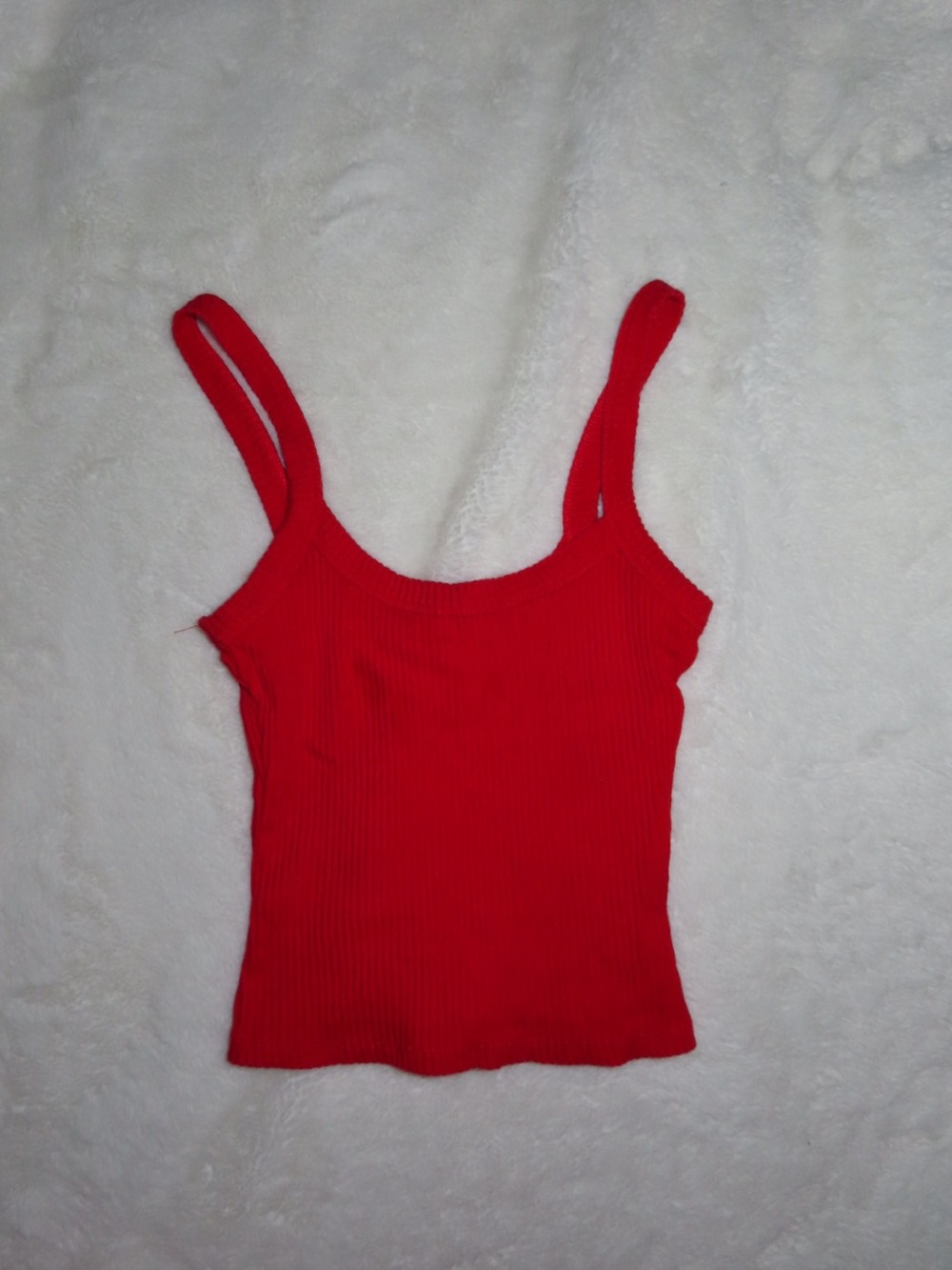 SUPRE Red Ribbed Camisole Tank Top
